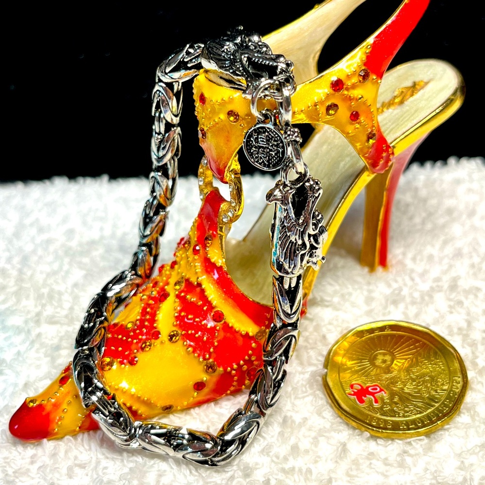 Steel Chinese two headed chain bracelet-ladies or men/unisex